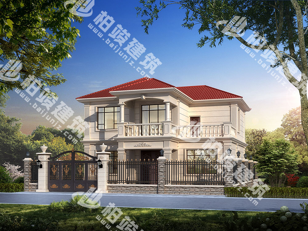 二層農(nóng)村自建房設(shè)計(jì)圖，帶私家庭院，童話般的鄉(xiāng)村墅居