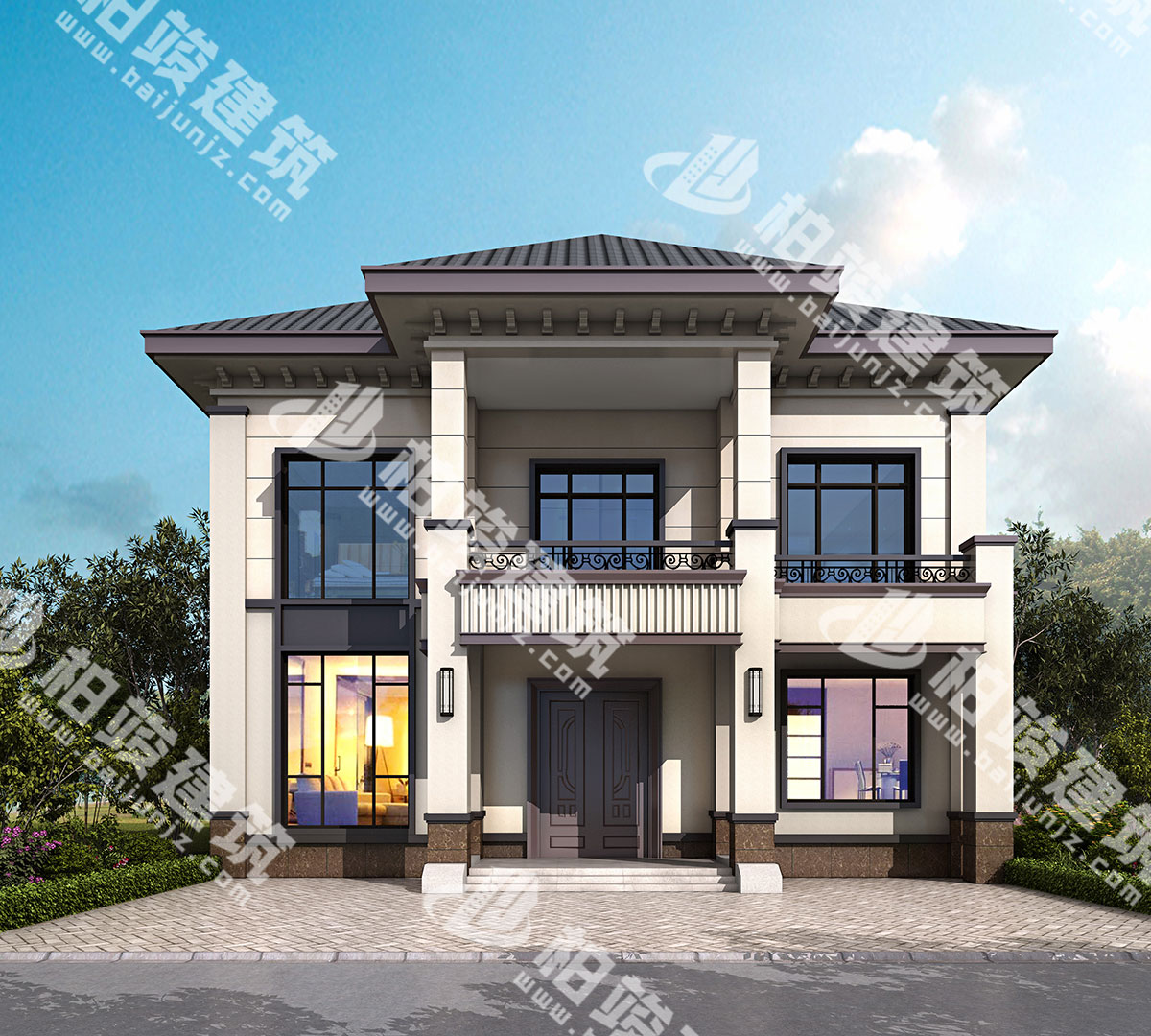 造價(jià)26萬(wàn)，帶柴火房的二層簡(jiǎn)歐風(fēng)農(nóng)村自建房設(shè)計(jì)圖