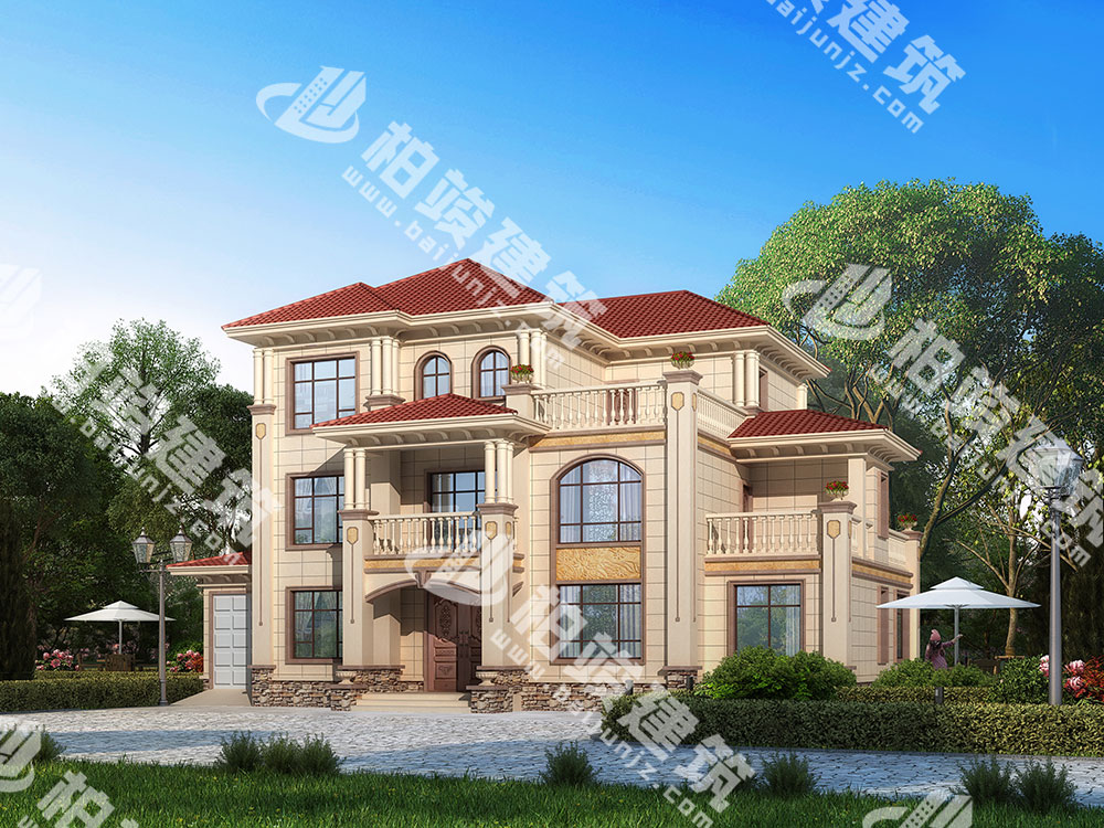 農(nóng)村三層簡歐風(fēng)格自建房設(shè)計圖，占地218㎡，外觀典雅溫馨，內(nèi)部配置很全