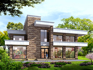 二層別墅設(shè)計(jì)圖，帶健身房和娛樂(lè)室。