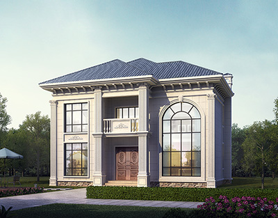 二層歐式小別墅設(shè)計圖，帶坡屋頂。