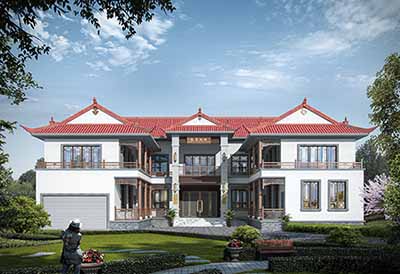 二層四合院別墅設(shè)計圖，豪華別墅