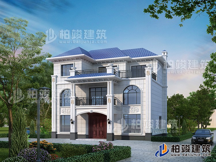 三層歐式豪華別墅設(shè)計(jì)方案圖，造價(jià)34萬(wàn)。
