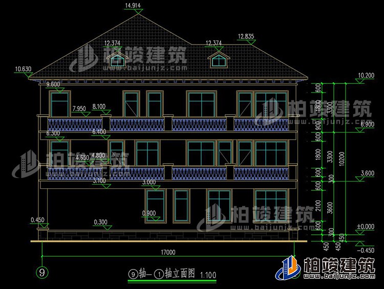 2019新農(nóng)村歐式別墅設(shè)計(jì)圖，三層自建房大氣漂亮別墅BZ368-簡(jiǎn)歐風(fēng)格