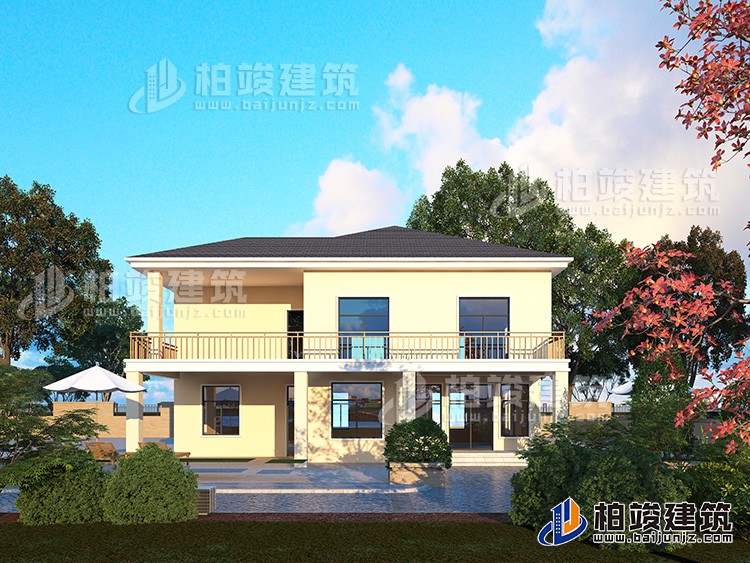 農(nóng)村二層自建房屋設(shè)計(jì)圖帶堂屋、車(chē)庫(kù)BZ292-現(xiàn)代風(fēng)格