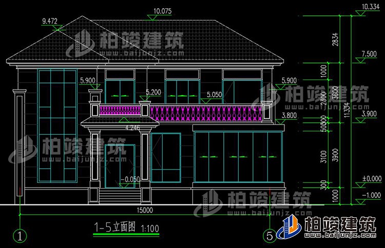農(nóng)村25萬別墅款式二層自建房設(shè)計圖，外觀簡約大氣BZ2513-簡歐風(fēng)格