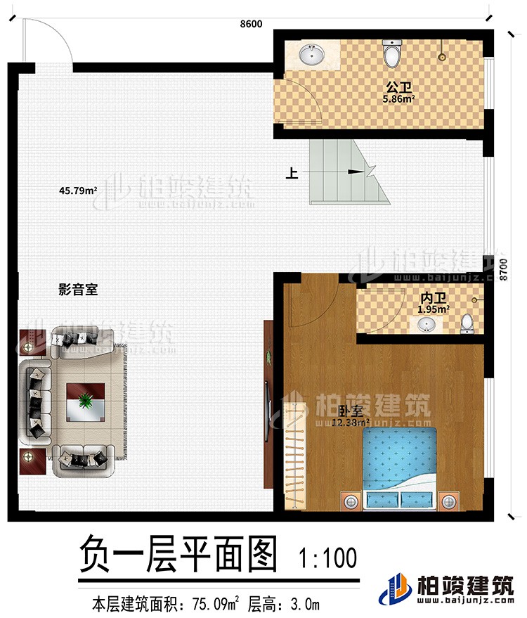 地下室：影音室、公衛(wèi)、臥室、內(nèi)衛(wèi)